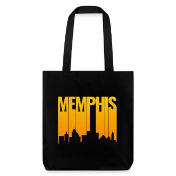 Memphis Skyline Gold Gradient - Stanley/Stella Heavyweight Recycled Tote Bag - black - Front