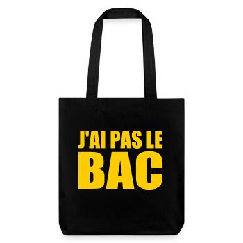 jai pas le bac - Tote bag épais recyclé Stanley/Stella - noir - Devant