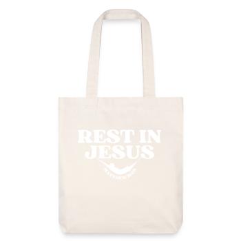Rest in Jesus – Matthew 11:28 - Stanley/Stella Heavyweight Recycled Tote Bag - natural white - Front