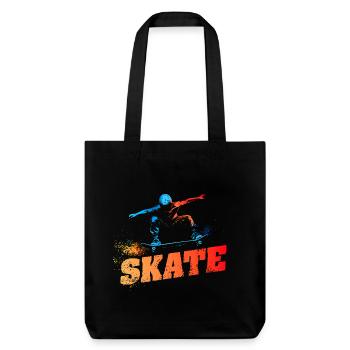 SKATE - Urban-Retro-Design - Stanley/Stella recycelter Heavyweight Stoffbeutel - Schwarz - Vorne