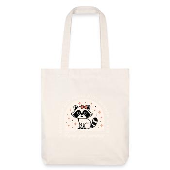 Wildes Mädchen Sommerwaschbär - Stanley/Stella recycelter Heavyweight Stoffbeutel - Naturweiß - Vorne