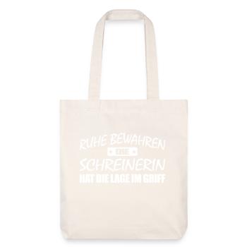 Ruhe bewahren - Schreinerin - Stanley/Stella recycelter Heavyweight Stoffbeutel - Naturweiß - Vorne