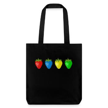 Fraises colorées - Tote bag épais recyclé Stanley/Stella - noir - Devant