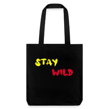 stay wild - Stanley/Stella recycelter Heavyweight Stoffbeutel - Schwarz - Vorne