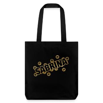 Sabrina als Name - Stanley/Stella recycelter Heavyweight Stoffbeutel - Schwarz - Vorne