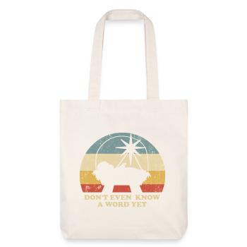 Funny Baby Jesus Retro Christmas - Stanley/Stella Heavyweight Recycled Tote Bag - natural white - Front