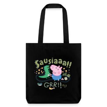 Peppa Wutz Sausiaa Dino Dinosaurier - Stanley/Stella recycelter Heavyweight Stoffbeutel - Schwarz - Vorne