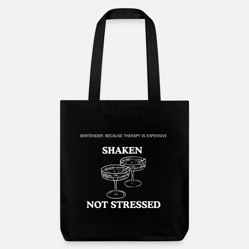 Shaken Nicht Gestresst - Stanley/Stella recycelter Heavyweight Stoffbeutel - Schwarz