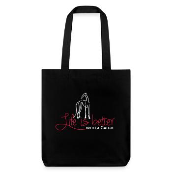 Life is better Galgo - Stanley/Stella recycelter Heavyweight Stoffbeutel - Schwarz - Vorne