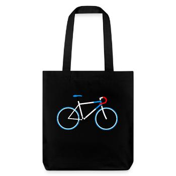 08-30 Fahrrad Fixie - Stanley/Stella recycelter Heavyweight Stoffbeutel - Schwarz - Vorne