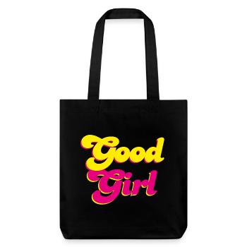 Good Girl Retro pink Energie Mädchen Power Vibes - Stanley/Stella recycelter Heavyweight Stoffbeutel - Schwarz - Vorne