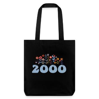2000 Floral Pattern 2000 Floral Theme Flowers 2000 - Stanley/Stella Heavyweight Recycled Tote Bag - black - Front