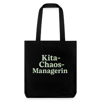 Kita Chaos Managerin (salbeigrün) - Stanley/Stella recycelter Heavyweight Stoffbeutel - Schwarz - Vorne
