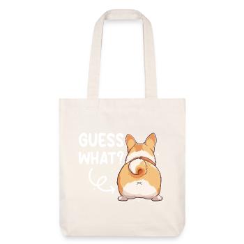 Guess what Corgi Butt saying - Stanley/Stella Heavyweight Recycled Tote Bag - natural white - Front
