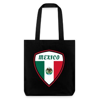Mexiko Wappen Flagge Zentralamerika Geschenk - Stanley/Stella recycelter Heavyweight Stoffbeutel - Schwarz - Vorne