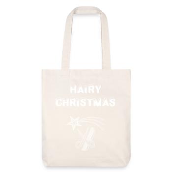 Hairy Christmas - Friseur Weihnachten Frisur - Stanley/Stella recycelter Heavyweight Stoffbeutel - Naturweiß - Vorne