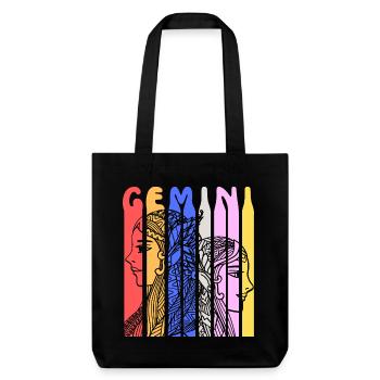 Horoscope zodiacal des Gémeaux Dessin astrologique coloré - Tote bag épais recyclé Stanley/Stella - noir - Devant