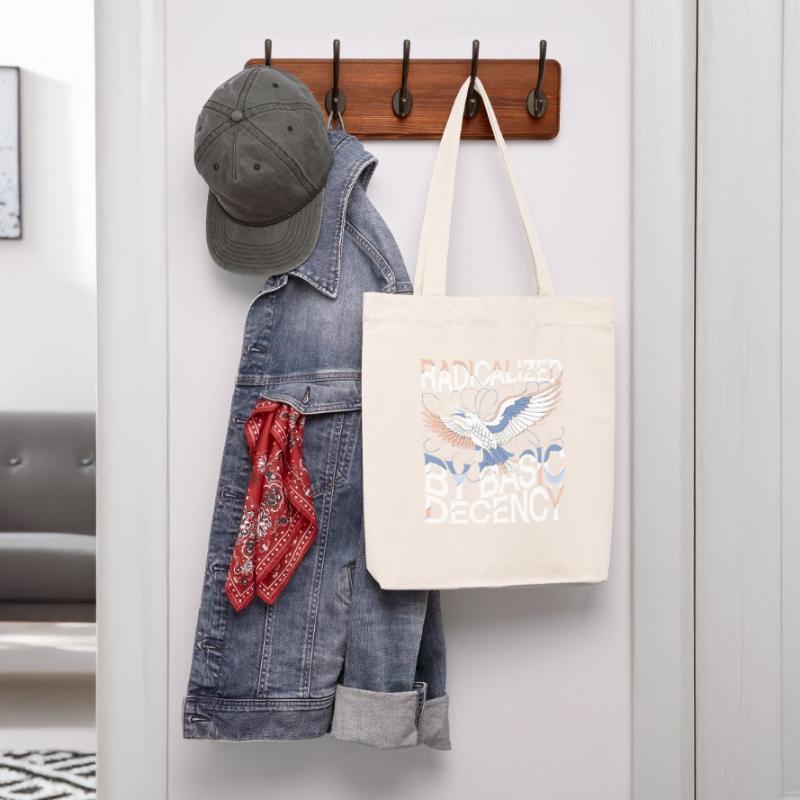 Radicalized by Basic Decency Statement Art Stanley/Stella Heavyweight Recycled Tote Bag