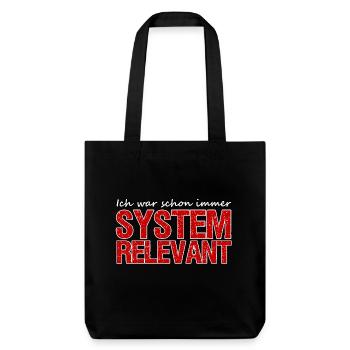 Systemrelevant Beruf Virus Pandemie Spruch Arbeit - Stanley/Stella recycelter Heavyweight Stoffbeutel - Schwarz - Vorne