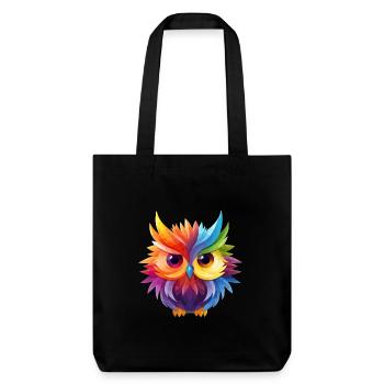 Colorful owl design - Stanley/Stella Heavyweight Recycled Tote Bag - black - Front