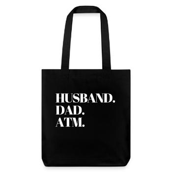 Husband Dad Atm Lustige Vatertags Geschenkidee - Stanley/Stella recycelter Heavyweight Stoffbeutel - Schwarz - Vorne