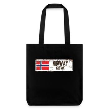 Gjøvik Norvège Drapeau - Tote bag épais recyclé Stanley/Stella - noir - Devant