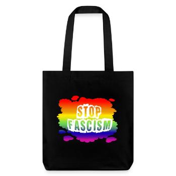 Stop AfD contre la droite, la démocratie, la diversité, la gauche - Tote bag épais recyclé Stanley/Stella - noir - Devant