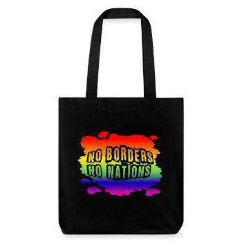Stop AfD contre la droite, la démocratie, la diversité, la gauche - Tote bag épais recyclé Stanley/Stella - noir - Devant