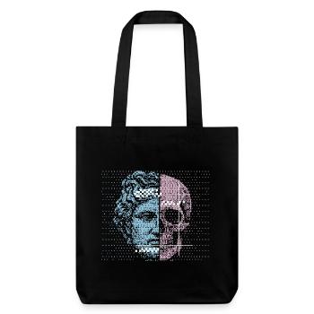 Digital Split Ancient Face Skull Art Design - Stanley/Stella recycelter Heavyweight Stoffbeutel - Schwarz - Vorne
