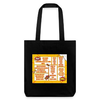 Comic-Style Sprüche für Mutmacher - Stanley/Stella recycelter Heavyweight Stoffbeutel - Schwarz - Vorne