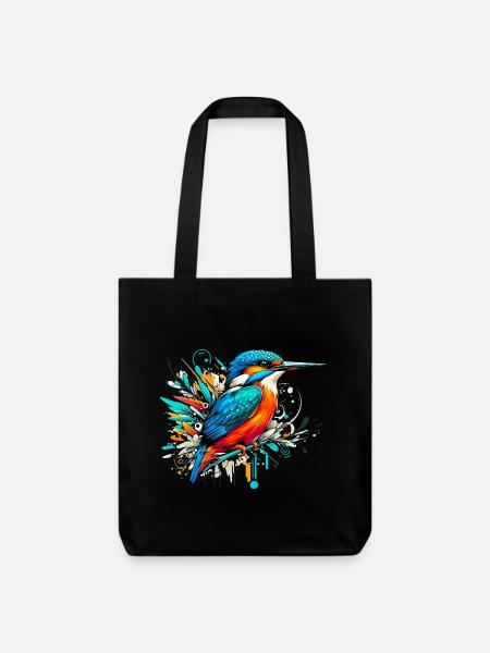 Eisvogel - Stanley/Stella recycelter Heavyweight Stoffbeutel - Schwarz