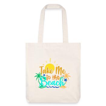Sunset Beach Vacation Graphic - Stanley/Stella Heavyweight Recycled Tote Bag - natural white - Front