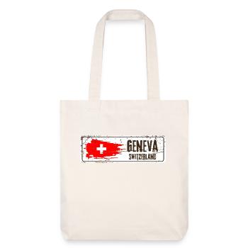 Genf Schweiz Flagge - Stanley/Stella recycelter Heavyweight Stoffbeutel - Naturweiß - Vorne