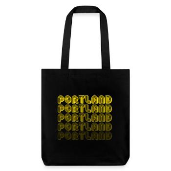 Portland Retro Gradient Typo - Stanley/Stella Heavyweight Recycled Tote Bag - black - Front