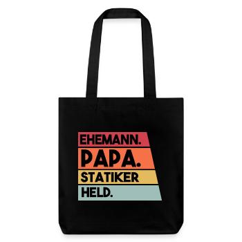 Ehemann Papa Statiker Held - Stanley/Stella recycelter Heavyweight Stoffbeutel - Schwarz - Vorne
