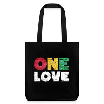 One Love Reggae Musik - Stanley/Stella recycelter Heavyweight Stoffbeutel - Schwarz - Vorne