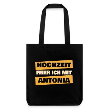 Antonia - Stanley/Stella recycelter Heavyweight Stoffbeutel - Schwarz - Vorne