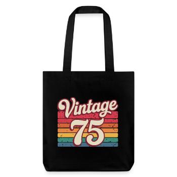 Vintage 75 Retro Design 70s - Stanley/Stella Heavyweight Recycled Tote Bag - black - Front
