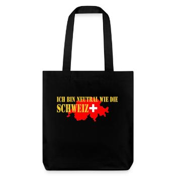 schweiz - Stanley/Stella recycelter Heavyweight Stoffbeutel - Schwarz - Vorne