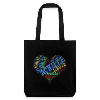 T-shirt cadeau Achille heart heart cloud - Tote bag épais recyclé Stanley/Stella - noir - Devant