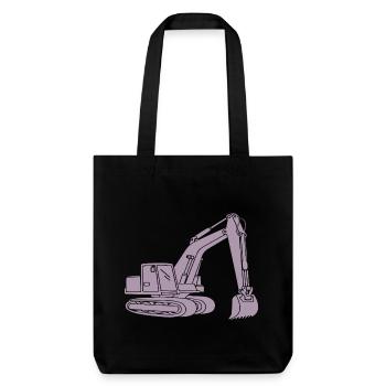 Bagger Silhouette Baugeräteführer Tiefbau - Stanley/Stella recycelter Heavyweight Stoffbeutel - Schwarz - Vorne