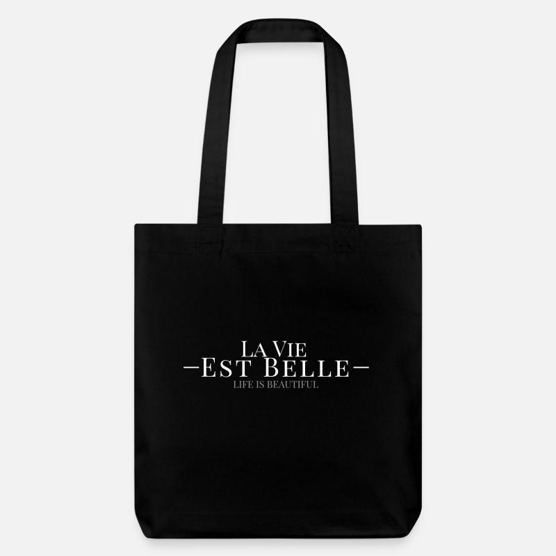 La Vie (Spruch) - Stanley/Stella recycelter Heavyweight Stoffbeutel - Schwarz