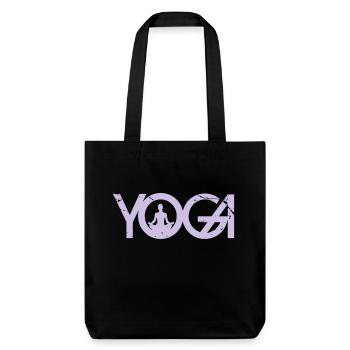 Yoga lettering with woman in grunge style - Stanley/Stella Heavyweight Recycled Tote Bag - black - Front