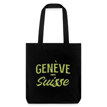 Genève Suisse Vintage Schrift - Stanley/Stella recycelter Heavyweight Stoffbeutel - Schwarz - Vorne