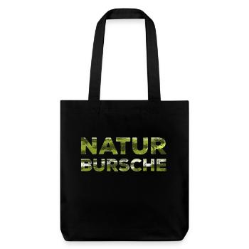 Natur Bursche Waldmotiv Schriftzug - Stanley/Stella recycelter Heavyweight Stoffbeutel - Schwarz - Vorne