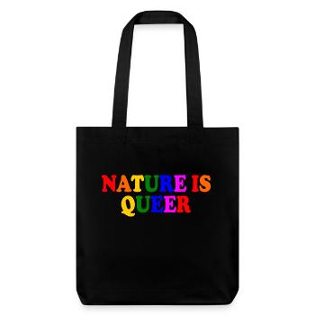 Nature is queer - Stanley/Stella recycelter Heavyweight Stoffbeutel - Schwarz - Vorne