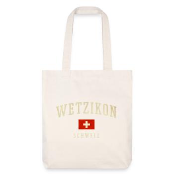 Wetzikon Schweiz Flaggenlogo - Stanley/Stella recycelter Heavyweight Stoffbeutel - Naturweiß - Vorne