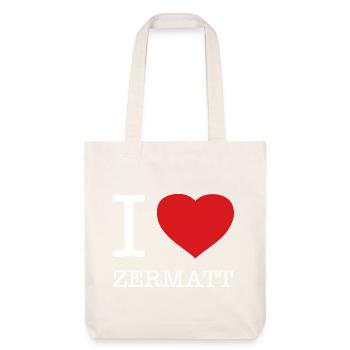 I LOVE ZERMATT - Stanley/Stella recycelter Heavyweight Stoffbeutel - Naturweiß - Vorne