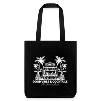 Beach Bar - Summer Vibes & Cocktails - Stanley/Stella recycelter Heavyweight Stoffbeutel - Schwarz - Vorne
