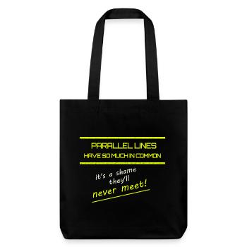 Funny Parallel Lines Math Tee - Stanley/Stella Heavyweight Recycled Tote Bag - black - Front
